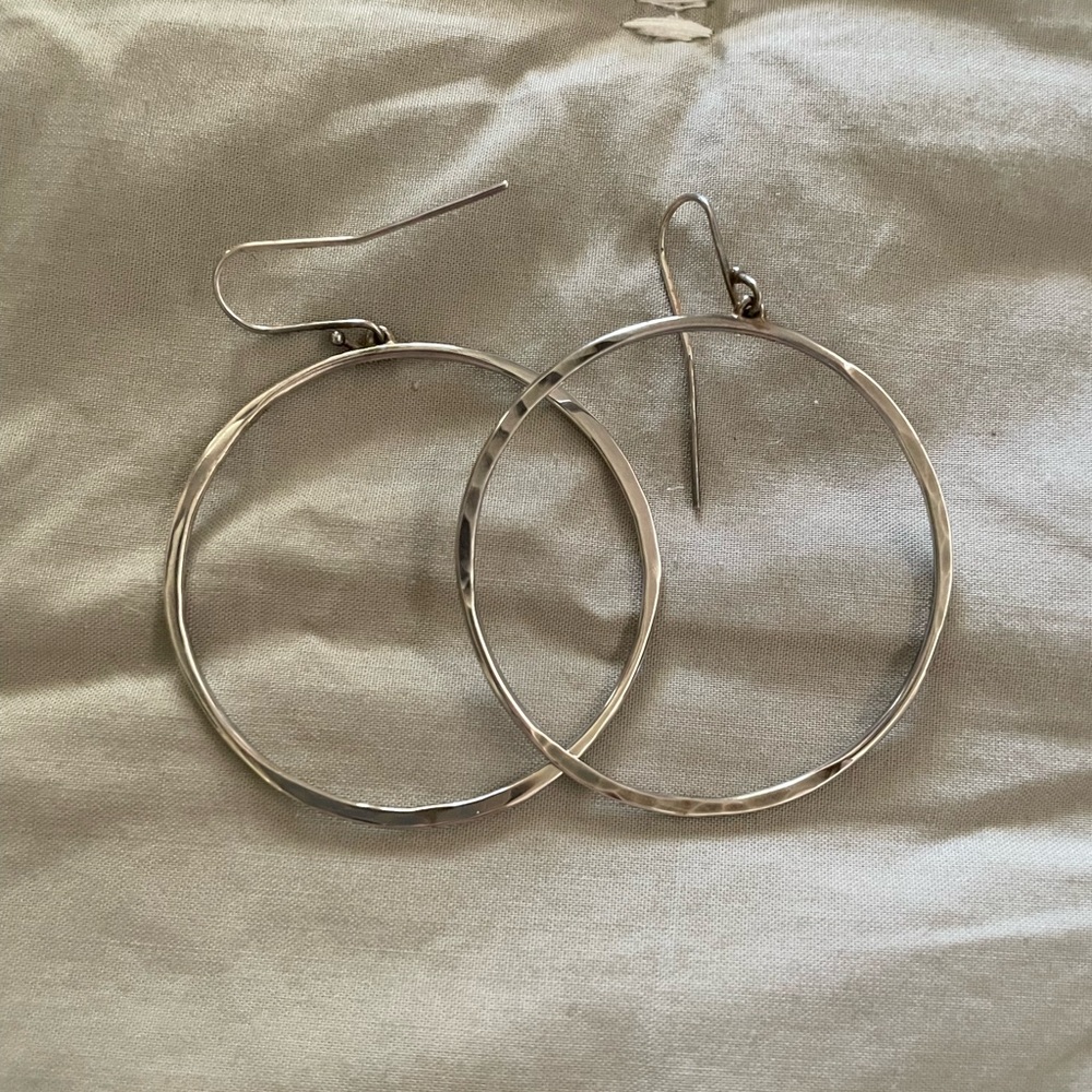 James Avery Hammered Sterling Silver Hoop Earrings